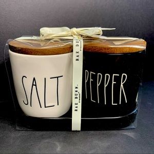 Rae Dunn Black and White “SALT” and “PEPPER” NWT